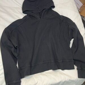 SO Goods For Life Girls Black Hooded Waffle Knit Pullover, Size XS